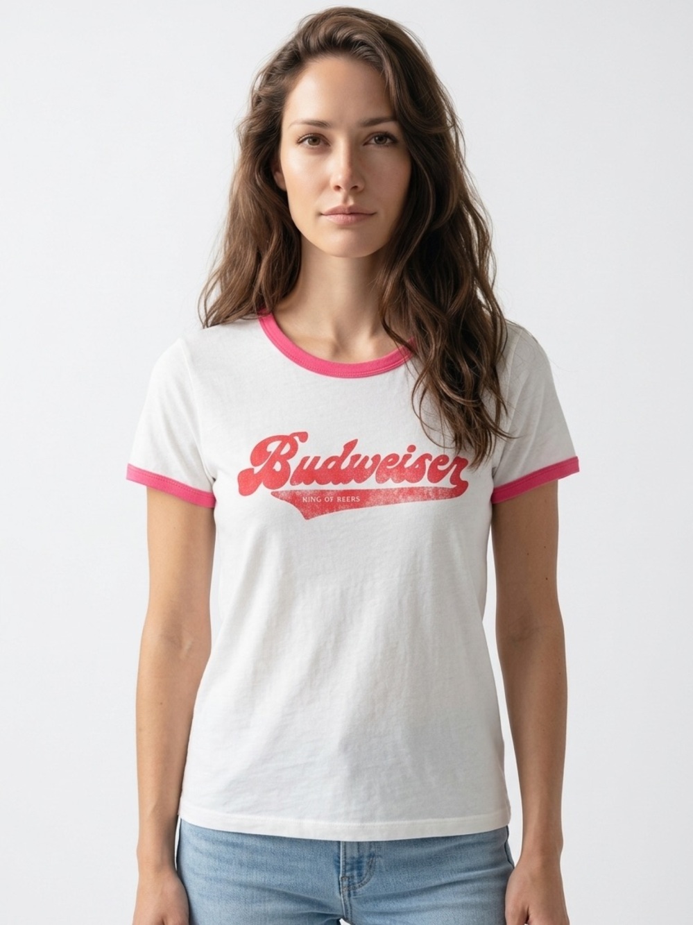 LUCKY BRAND | NEW Budweiser King of Beers White Red T-Shirt Women’s Size Small